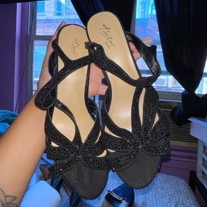 Black sparkly heels